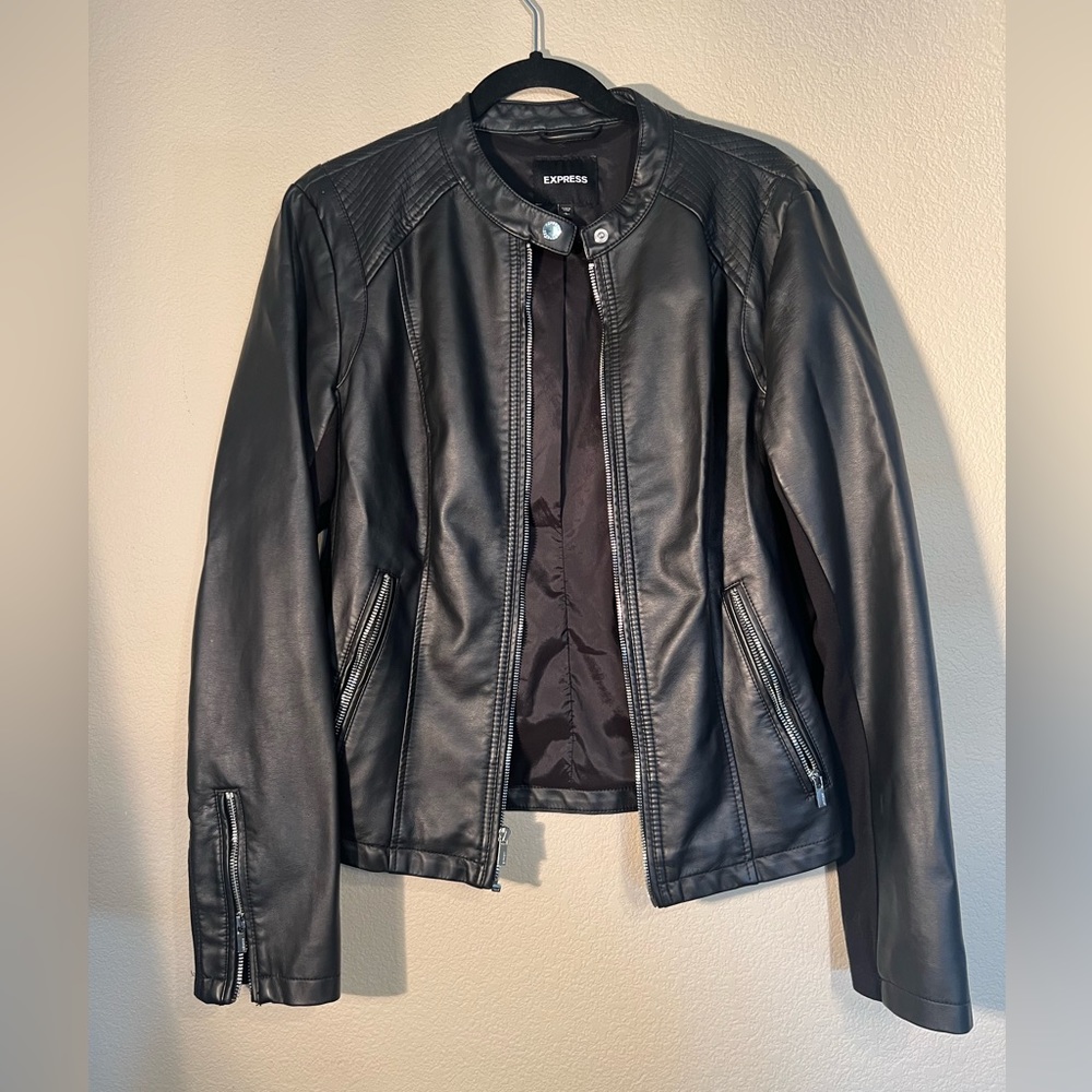 Express faux leather jacket L